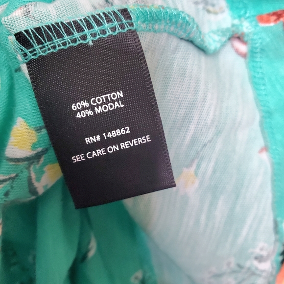 TORRID Teal Emerald Shirred Tube Floral Tube Top Blouse Size 2X - Picture 6 of 7